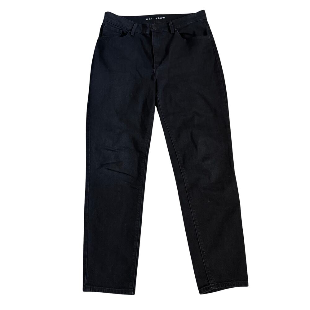 Mott & Bow Jeans Womens 30 x 28 High Rise MOM Jeans Black Wash (Actual W 32)